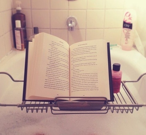 reading in bathroom