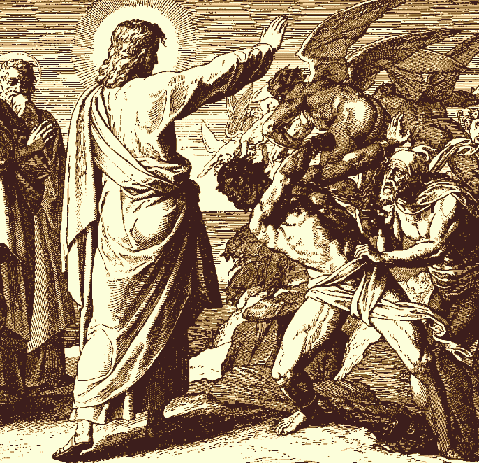 Jesus frees a man possessed by demons